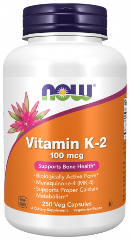 NOW Vitamin K-2 100 mcg, Витамин К-2 100 мкг, 250 капсул