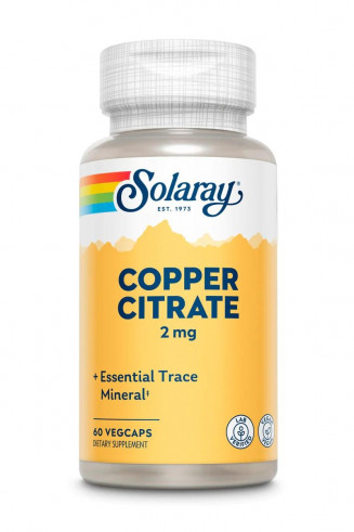 Solaray Copper Citrate, Меди цитрат, 60 капсул