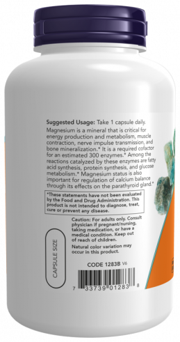 NOW Magnesium 400 mg, 180 капсул