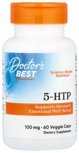 Doctor's Best 5-HTP, 5-Гидрокситриптофан с фолиевой кислотой, 60 капсул