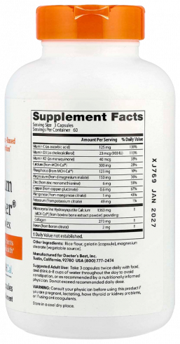 Doctor's Best Calcium Bone Maker Complex, Комплекс Кальция для костей, 180 капсул
