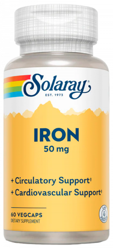 Solaray Iron, Железо, 60 капсул