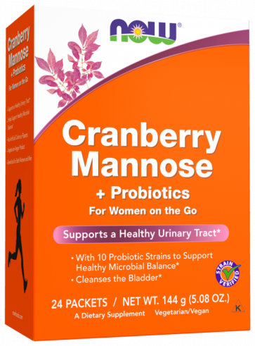 NOW Cranberry Mannose + Probiotics, 24 саше