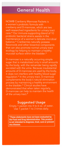 NOW Cranberry Mannose + Probiotics, 24 саше