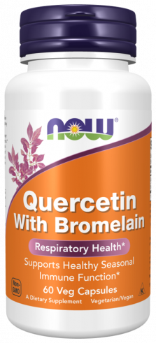 NOW Quercetin With Bromelain, Кверцетин с Бромелайном, 60 капсул