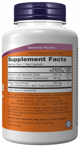 NOW Grape Seed 100 mg, 200 капсул
