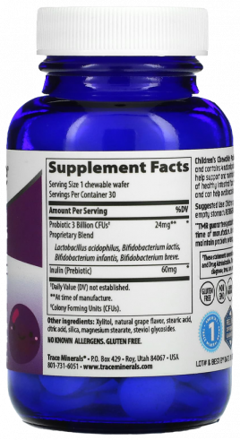 Trace Minerals Children's Chewable Probiotic, 30 таблеток