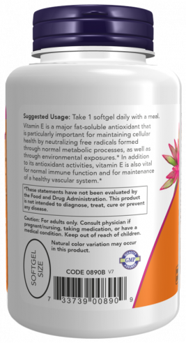 NOW Vitamin E-400 With Mixed Tocopherols, 250 капсул