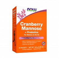 NOW Cranberry Mannose + Probiotics, 24 саше