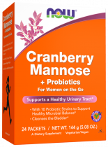 NOW Cranberry Mannose + Probiotics, Кранберри Манноза + Пробиотики, 24 саше