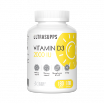 Ultrasupps Vitamin D3 2000 IU, Витамин D3 2000 МЕ, 180 капсул