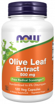 NOW Olive Leaf Extract 500 mg, Экстракт листьев оливы 500 мг, 120 капсул